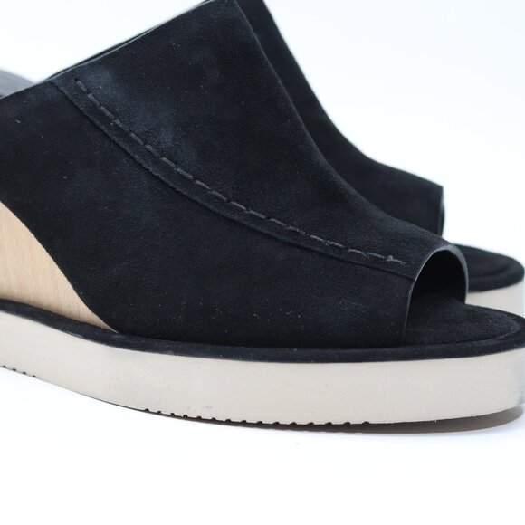 Free People Collection Leather/ Suede Running in Wedges Black Women's Size 10 - Picture 12 of 16